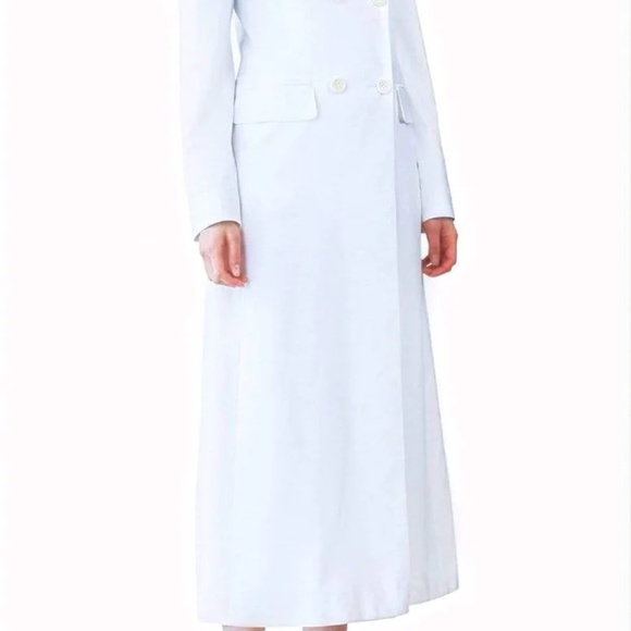 WHITE SILK TUXEDO DRESS - Picture 3 of 4